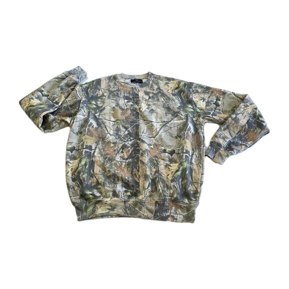 ALPHA Collective Camo Sweatshirt Mens L Multicolor LS Crewneck Unisex Y2K Vibe - Picture 1 of 15